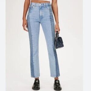 Reformation Two-Tone Denim Jeans